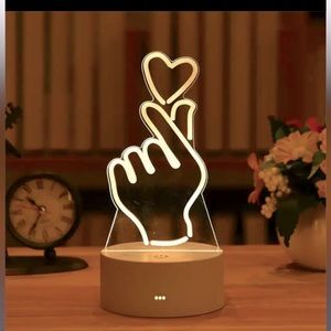 New 3D Illusion LED Night Light - Love Hands
